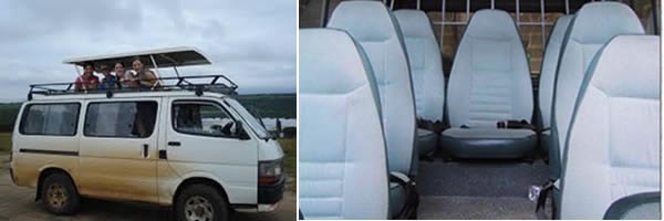 Marangu Tour Van with pop up roof game viewing drives
