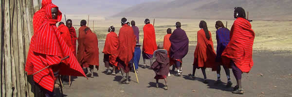 Maasai Morans in Traditional Regalia